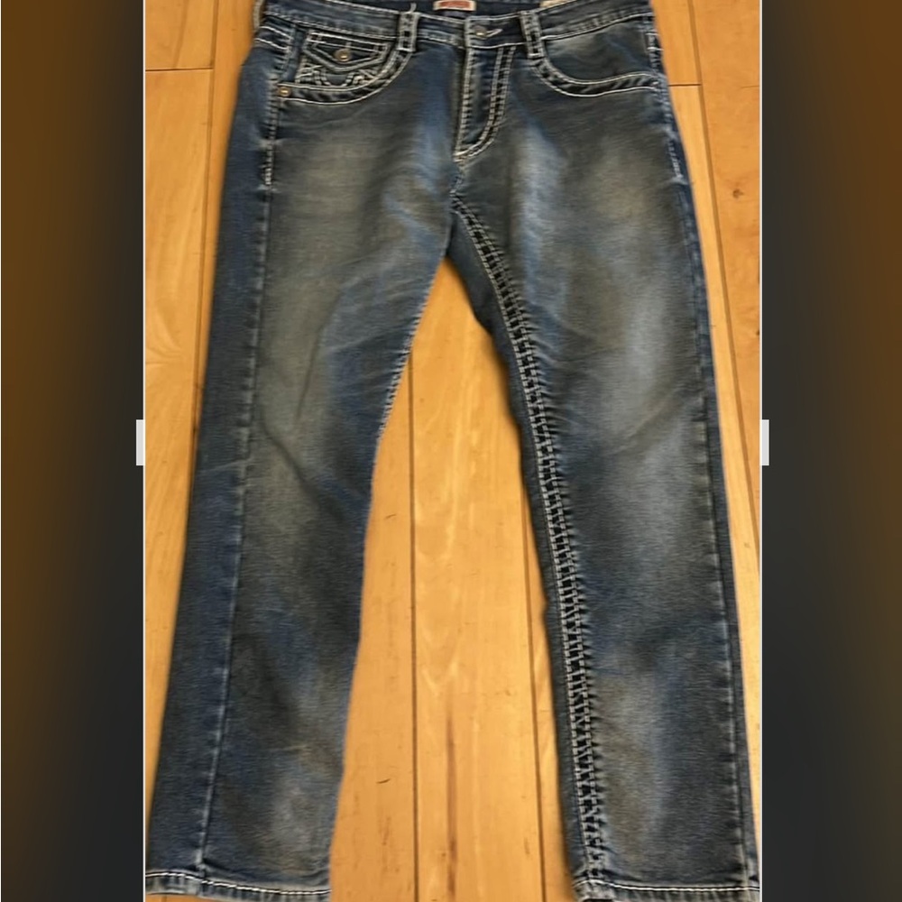 True Religion Men's Blue Jeans Approximate 36x29 Great Condition